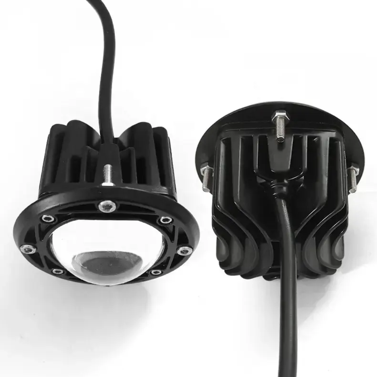 Faro Led Redondo Lupa Blanco/Ambar Con Estrobo Para Empotrar
