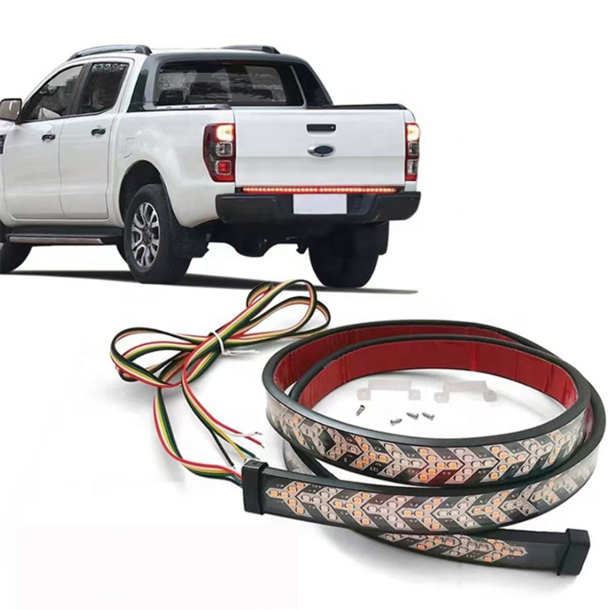Tira Led Trasera Para Pick Up 150Cm Blanco/Ambar 4 Funciones