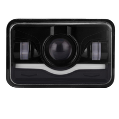Faro Led 4X6 Rectangular Fondo Negro Con Drl Alta Y Baja
