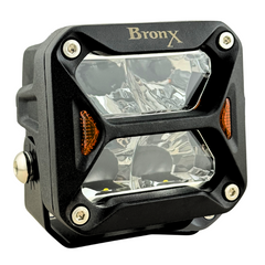 Faro Led Cuadrado Bronx 3" Reflect Spot Beam 4 Led Osram Blanco Drl Ambar