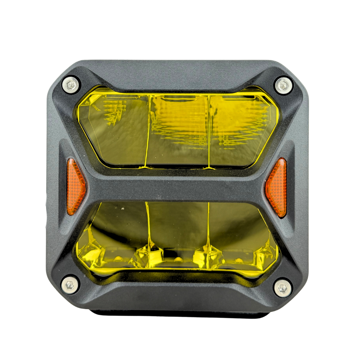 Faro Led Cuadrado Bronx 4" Reflect Spot Beam 4 Led Osram Amarillo Drl Ambar