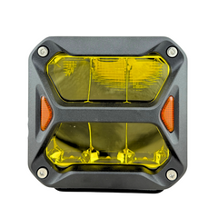 Faro Led Cuadrado Bronx 4" Reflect Spot Beam 4 Led Osram Amarillo Drl Ambar