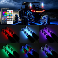 Antena Led Para Razr Bazooka Rgb C/Control 3.5X71 Cm Bt Y App