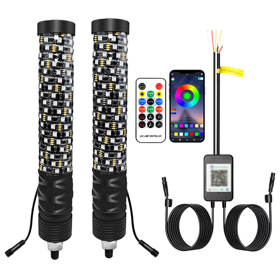 Antena Led Para Razr Bazooka Rgb C/control 5.5x30 Cm Bt Y App