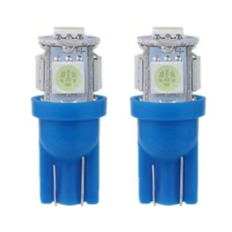Focos Led T10 Pellizco 5 Led Azul