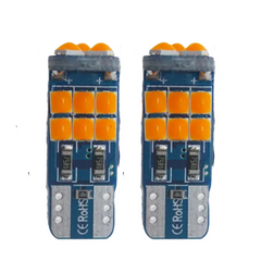 Focos Led T10 Pellizco 15 Led Canbus Ambar