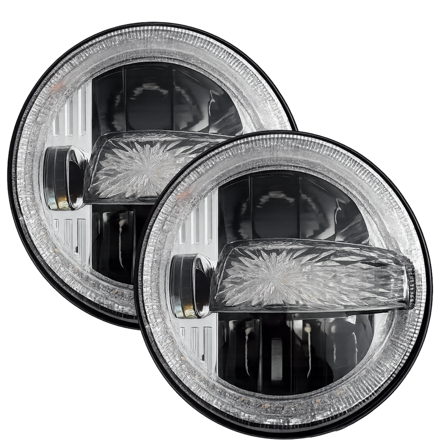 Faro Unidad Led Principal Redondo 7" Imloya Drl Blanco/ambar Luz Blanca Pro-3001