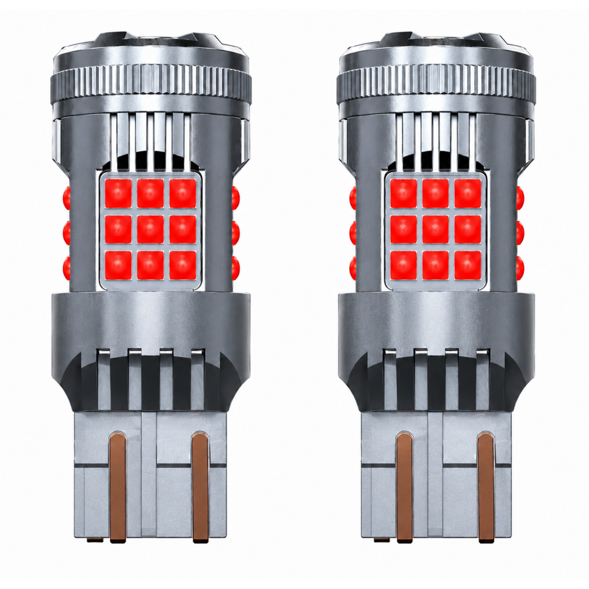 Focos Led 7443 36 Hiperled Canbus Rojo Con Ventilador Y Estrobo