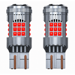 Focos Led 7443 36 Hiperled Canbus Rojo Con Ventilador Y Estrobo