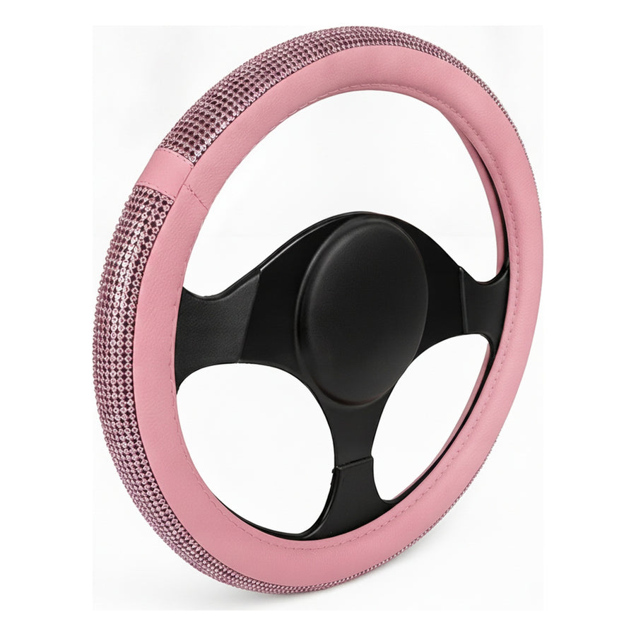 Cubrevolante Piedras Diamante Vinipiel Rosa