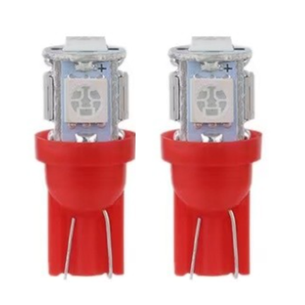 Focos Led T10 Pellizco 5 Led Rojo