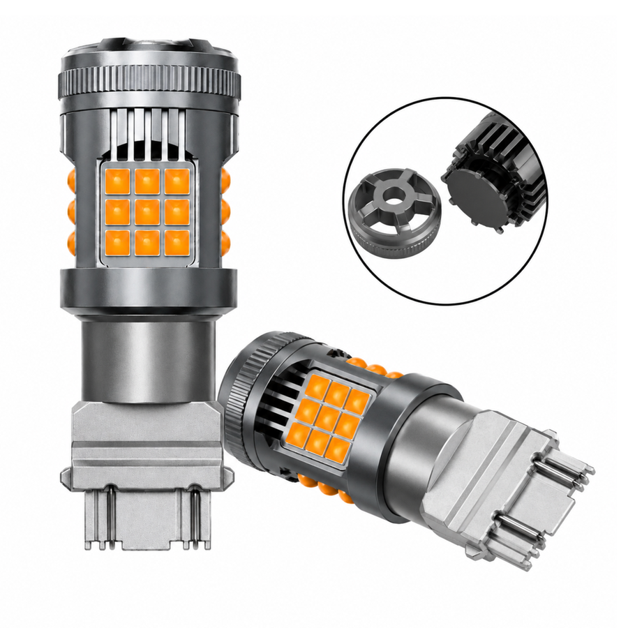 Focos Led 3157 36 Hiperled Canbus Ambar Con Ventilador