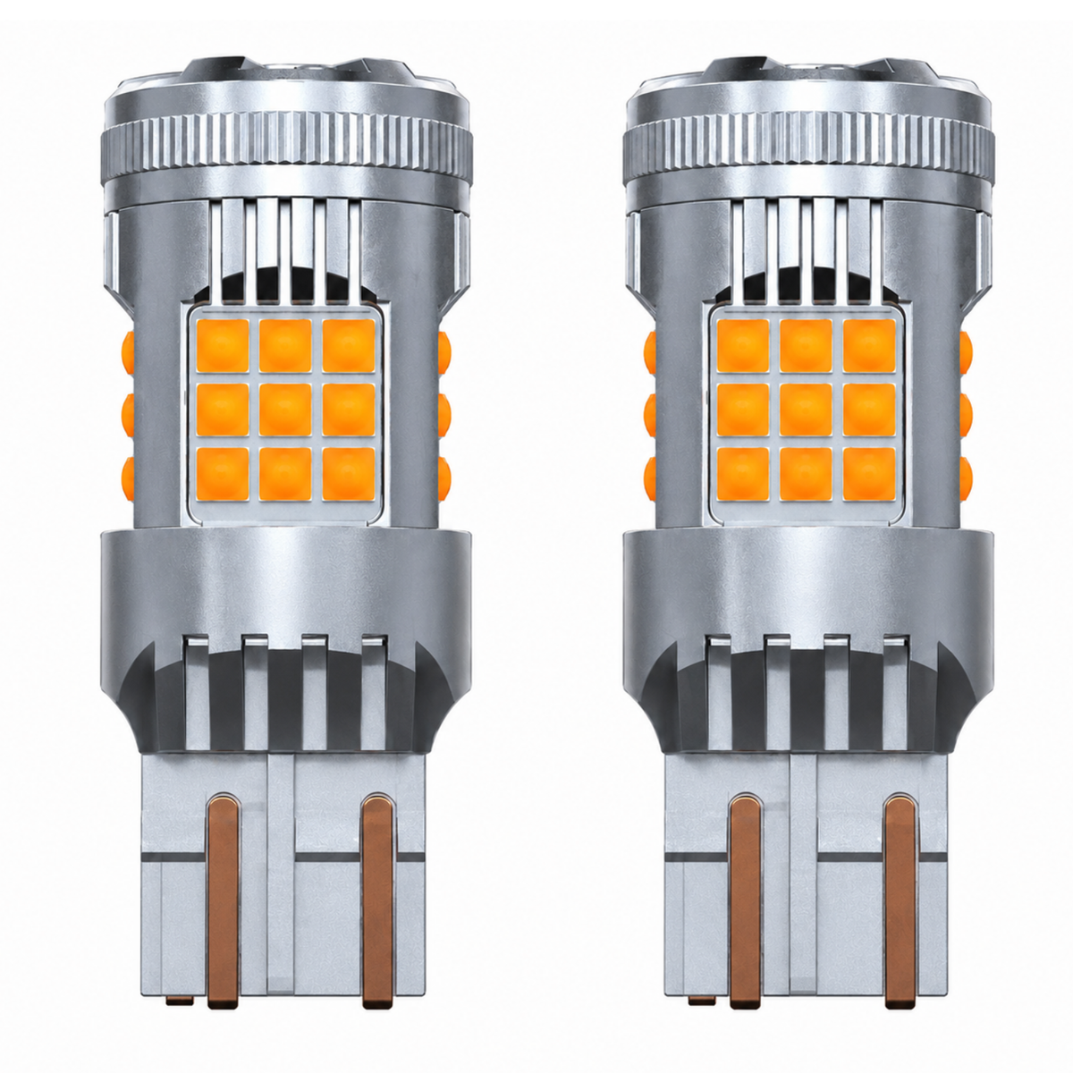 Focos Led 7443 36 Hiperled Canbus Ambar Con Ventilador