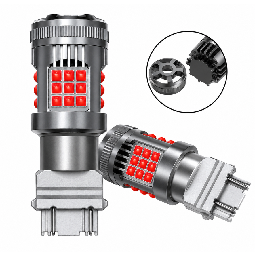 Focos Led 3157 36 Hiperled Canbus Rojo Con Ventilador