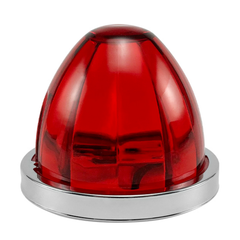 Plafon Tipo Watermelon Led Vidrio Haz Luz Frontal Rojo Con Estrobo 2 Pza