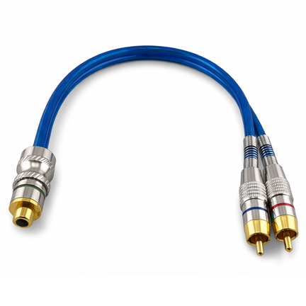 Cable Y Rca 1 Macho 2 Hembras Conector De Metal Rock Series