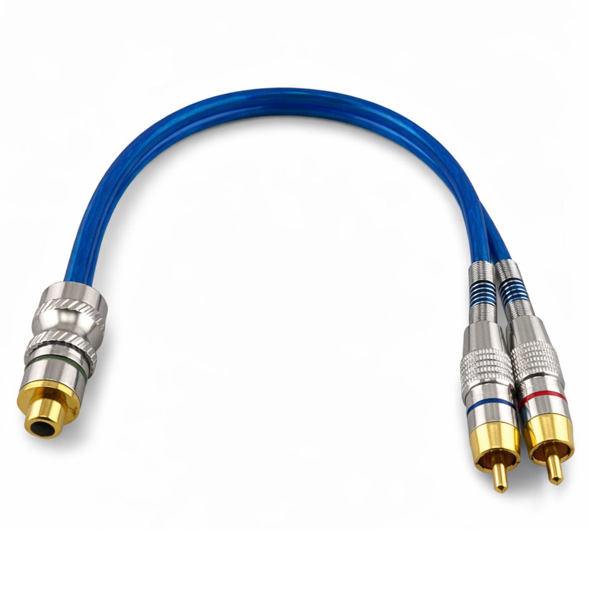 Cable Y Rca 1 Macho 2 Hembras Conector De Metal Rock Series