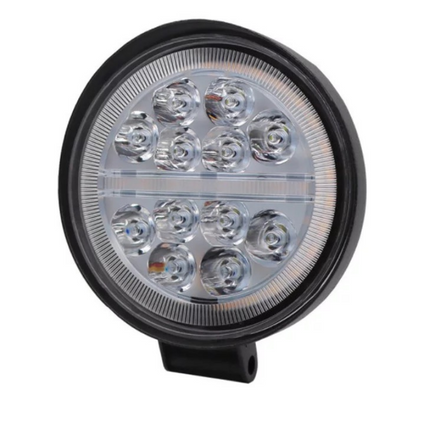 Faros Redondos 12 Led C/drl Bco Linea Y Estrobo 4.5"