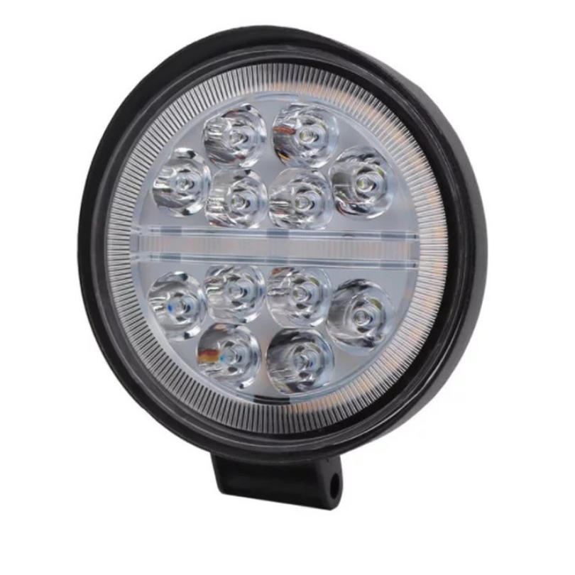 Faros Redondos 12 Led C/drl Bco Linea Y Estrobo 4.5"