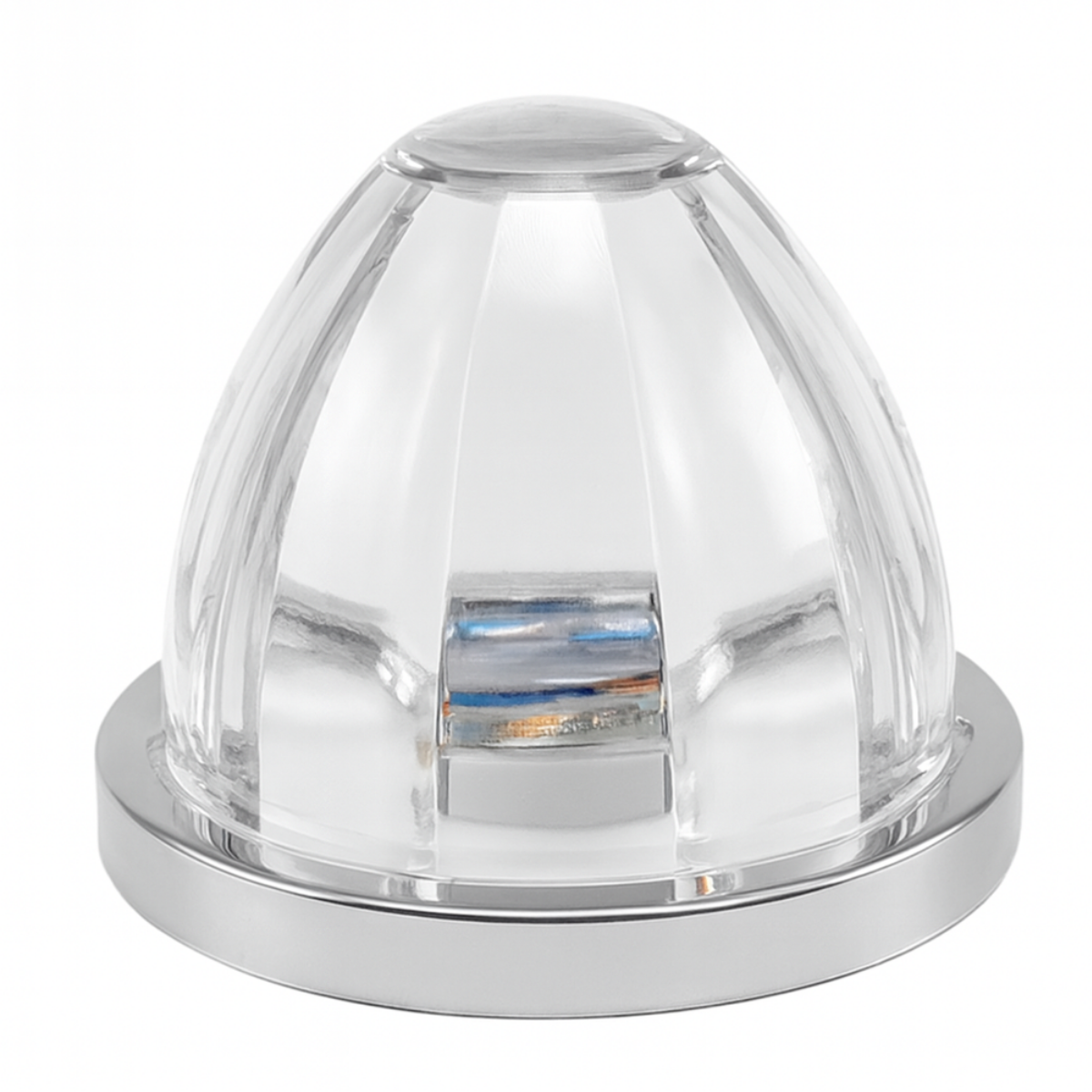 Plafon Tipo Watermelon Led Vidrio Haz Luz Frontal Azul/ambar Con Estrobo 2 Pza