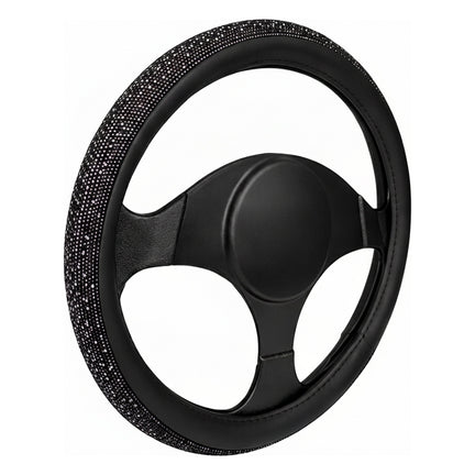 Cubrevolante Piedras Diamante Vinipiel Negro Plata Y Morado
