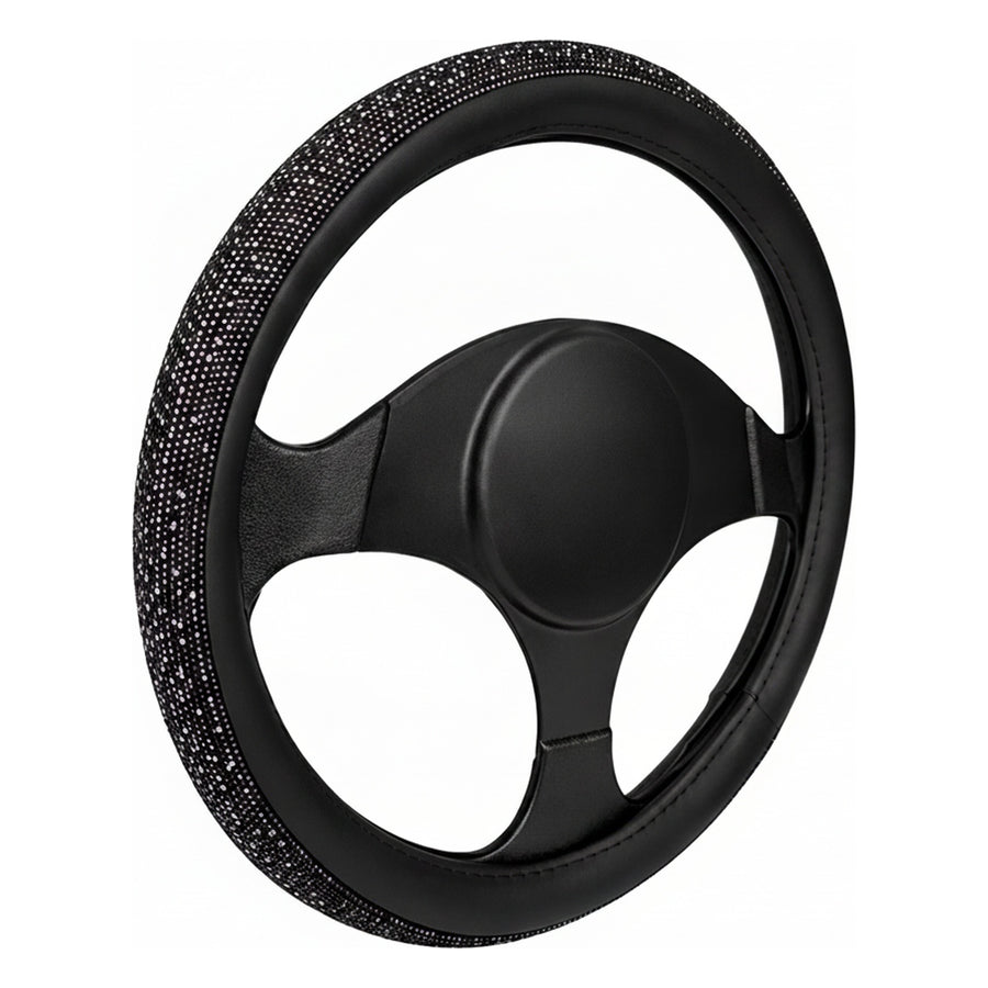 Cubrevolante Piedras Diamante Vinipiel Negro Plata Y Morado
