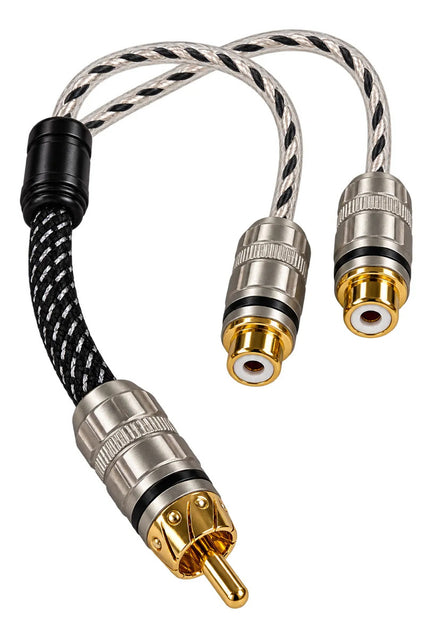 Cable Y Rca 2 Hembras 1 Macho 100% Cobre Conector De Metal Treo