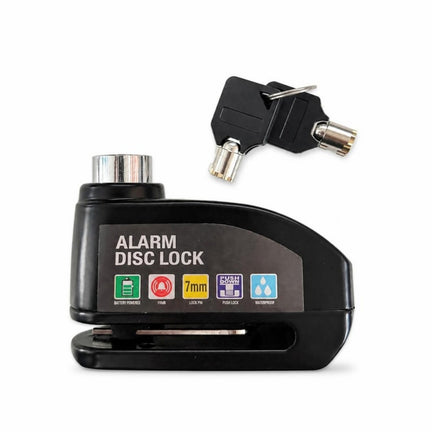 Candado De Disco P/moto Con Alarma Negro 5.5mm